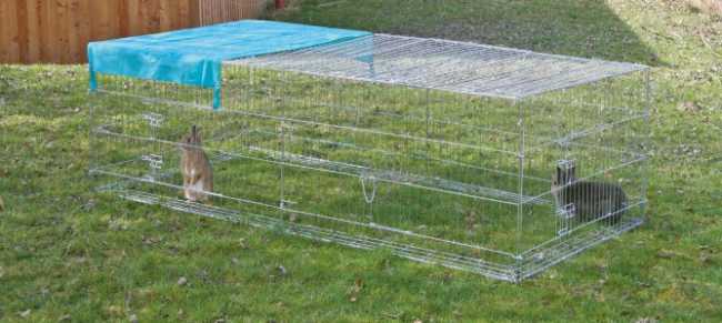 Freigehege Kaninchen - Freilaufgehege mit Ausbruchsperre für Nager, komplett geschlossen